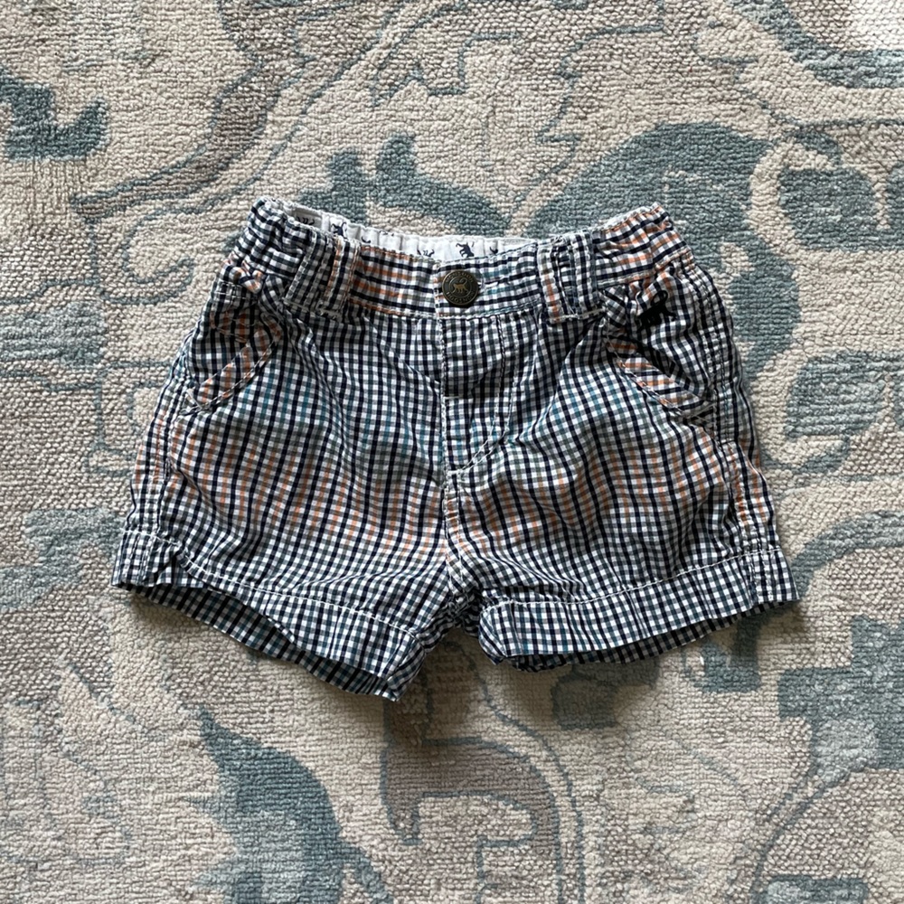 Plaid Adjustable Waist Shorts